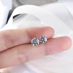 【No.30】6㎜ CZ ジルコニア ピアス シンプル 6爪