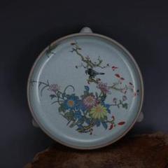 宋汝窯 天青釉蝶紋 四足水仙盆 景徳鎮 陶磁器 装飾品 現代工芸品 美術品 置物 Amazon.co.jp: 宋汝窯 天青釉蝶紋 四足水仙盆 景徳鎮 陶磁器