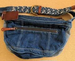 【美品】Dakota デニムバッグ ストライプストラップ