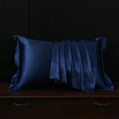 ★2枚セット★枕カバー★ネイビー★シルク枕カバー 48*74cm★色変更可能のサムネイル