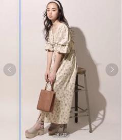 ワンアフターアナザーナイスクラップ　ガウン　パフスリーブ　花柄　ワンピース