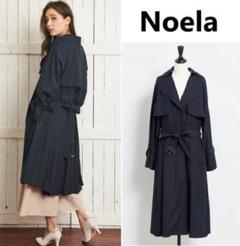 Noela ノエラ バックプリーツトレンチコート ネイビー　ロング丈　ベーシック Noela ノエラ バックプリーツトレンチコート ネイビー ロング丈