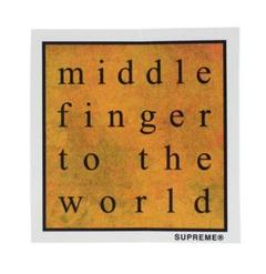 SUPREME MIDDLE FINGER THE WORLD STICKER