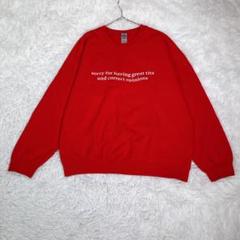 GILDAN【L】トレーナー　スウェット　レッド　メンズ　大きいサイズ