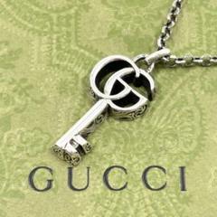 美品✨　グッチ　ネックレス　アラベスク　キー　ダブルG 燻　シルバー　925