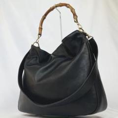GUCCI バンブー ショルダーバッグ トートバッグ 2Way レザー ブラック