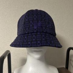 Needles バケットハット 蝶模様 紫刺繍 Needles バケットハット 蝶模様 紫刺繍 Needles バケットハット