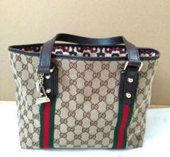 ⭐GUCCI⭐　美品　グッチ　シェリーライン　ハンドバッグ　チャーム付き GUCCI グッチ GGキャンバス シェリーライン チャーム付き