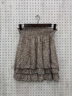 Y2K 平成 姫ギャル古着　　豹柄　レオパード　シフォン　ティアードフリルミニ