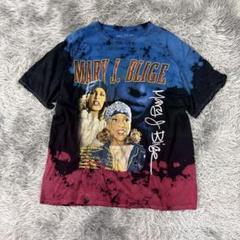 Mary J. Blige ブラックバンドTシャツ/ダイダイ柄