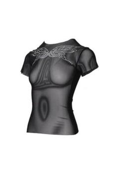 theredthread S motif tulle tops black
