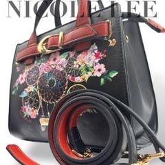 【美品】ニコールリー　2way ショルダーバッグ　トート　ベルト　フラワー柄