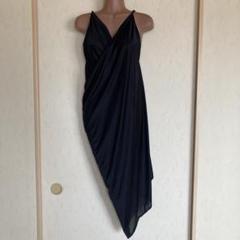 セクシーバックレスカシュクールドレープ　ラップキャミワンピース アシンメトリック