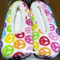 ピースマーク 暖かシェルパ ルームシューズ 滑り止め付き