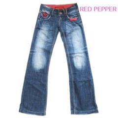 ⭐︎レッドペッパー　フレアデニムパンツ 　ウィング刺繍⭐︎ Red Pepper ウィング刺繍 デニムパンツ （楽天市場】【中古