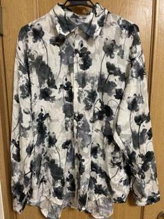 HARE フラワーJQシアーシャツLS 白　フリーサイズ