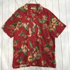 極美品.3万円】papas パパス 半袖リネンシャツ 麻100％【薄いグリーン系 極美品.3.5万円】PAPAS パパス プリントシャツ (リネン100％) M