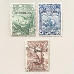 3098 外国切手 オランダ領東インド 1933年 航空切手 三角 1種 外国切手3枚(ポルトガル領インド:1898年、インド航路発見400年