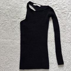 LEINWANDE アシンメトリーギャザートップス　ブラック　美品