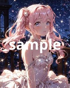 A4サイズ　ポスター　AIイラスト　美麗　アニメ　アニメイラスト　No.206