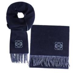 LOEWE ウールマフラー ダークブルー C1F-A-2803961 LOEWE ウールマフラー ダークブルー C1F-A-2803961
