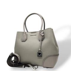 美品　マイケルコース　ハンドバッグ　グレー　マーサー　2way　レザー　s50