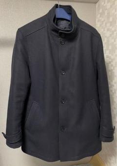 訳有　HUGO BOSS ネイビー ウール スタンドカラーコート♪ 訳有 HUGO BOSS ネイビー ウール スタンドカラーコート♪