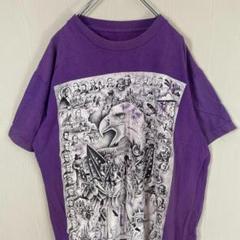 アメリカ　歴代大統領 歴史プリント　シングルステッチ　パープル　Tシャツ　XL