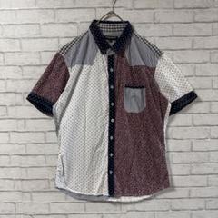 希少 HIDEAWAYS NICOLE 半袖シャツ 切替 ドット ストライプXL