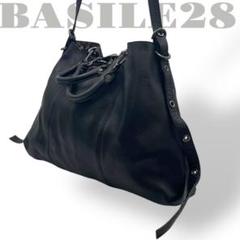 極美品　バジーレ28 2way ショルダーバッグ　ハンドバッグ　レザー　黒　本革 極美品 バジーレ28 2way ショルダーバッグ ハンドバッグ レザー