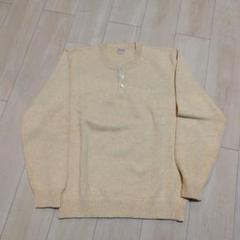 ✨極美品✨Papas パパス ミドルゲージニット ウール100% フリーサイズ パパスPapas コットンVネックローゲージニットセーター 白黒46S