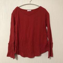 未使用　トップス　レッド　服　衣類　ファッション　レディース　ロンT M