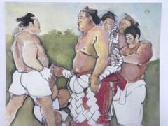 【希少 レトロ】 ガラス絵 相撲 アンティーク 絵画 インテリア 美術 NO.495】夫婦の雉の日本画アートポスター☆枝垂桜鳥和柄お正月