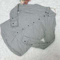 ★UNIQLO★ユニクロ 長袖シャツ【S】トップス 無地 コットン グレー