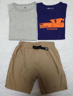 【140cm】Tシャツ2枚 ショートパンツ1枚　ユニクロ　ベビードール　ポケモン