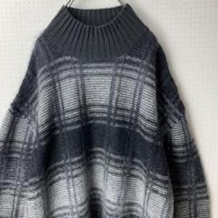 【海外限定】 日本製 イロコイ ニット 古着 個性 M ブラック モヘアセーター タイダイ柄 - ニット/セーター