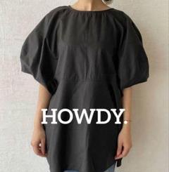 HOWDY. ボリュームスリーブブラウス ブラック