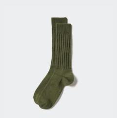 【新品】UNIQLOユニクロ メンズソックス チャンキー　25〜27cm カーキ