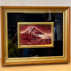 七宝焼　絵画　赤富士