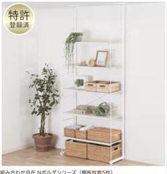 突っ張り壁面収納Nポルダ(幅80cm ホワイト)
