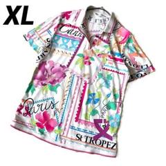 LEONARD SPORT 総柄 アクセサリー柄 ポロシャツ BK Lサイズ LEONARD SPORT 総柄 アクセサリー柄 ポロシャツ BK Lサイズ
