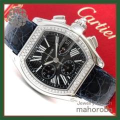 豪華☆CARTIER カルティエ ロードスター クロノグラフ ダイヤ 黒 時計