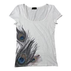 g.o.a peacock print t shirt y2k・グランジ GAP Y2K '00 PEACOCK GRAPHIC Top MIX PRINT ETHNIC Boho Hippie