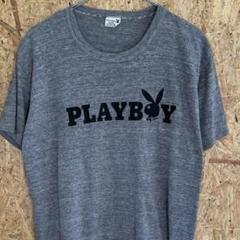 80s PLAY BOY vintage tee 杢グレー