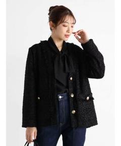 ♪*ザ様 【Vin】フリンジシャギーツイードジャケット　新品未使用のサムネイル