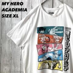 キャラクターTシャツ古着　僕のヒーローアカデミアプリントTシャツ　サイズXL 白