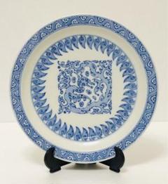 明治 名工 瀬戸焼 千峰園製 伊藤四郎左衛門 染付龍文6寸皿 明治 名工 瀬戸焼 千峰園製 伊藤四郎左衛門 染付龍文6寸皿