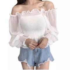 オフショル 韓国ファッション 白 肩出し ブラウス zara レディース