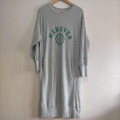 Champion HANOVER ロゴ 長袖ワンピース グレー　パーカー