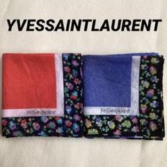 YSL 赤いハンカチ 白い模様入り YSL 赤いハンカチ 白い模様入り